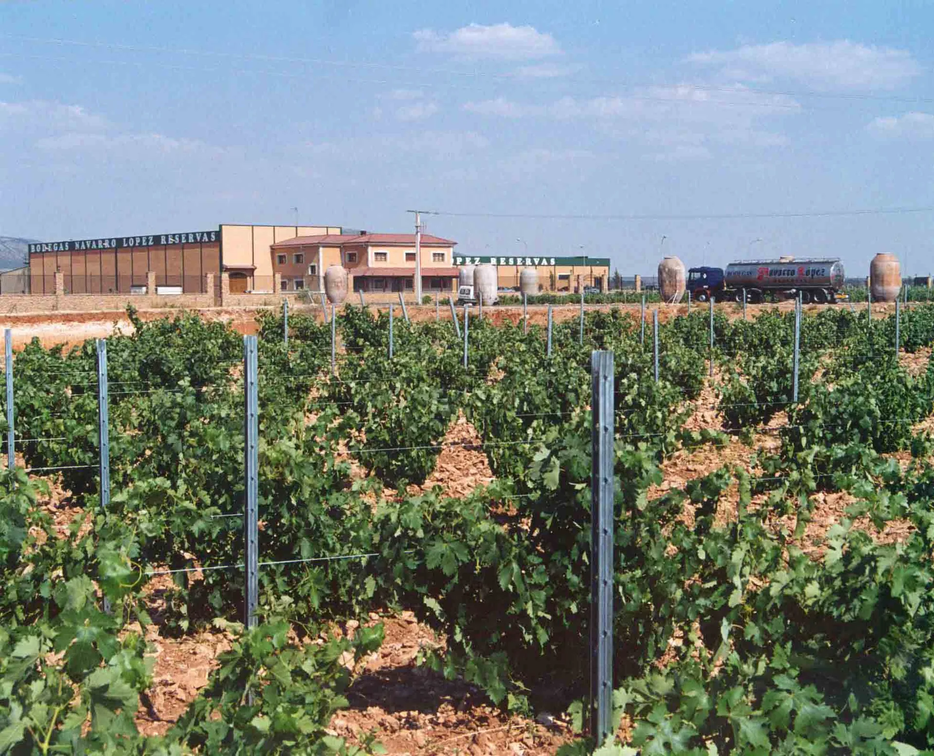 Bodegas Crunar main facility with vineyards